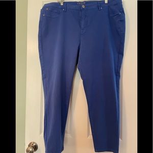 Ankle cropped blue pants
